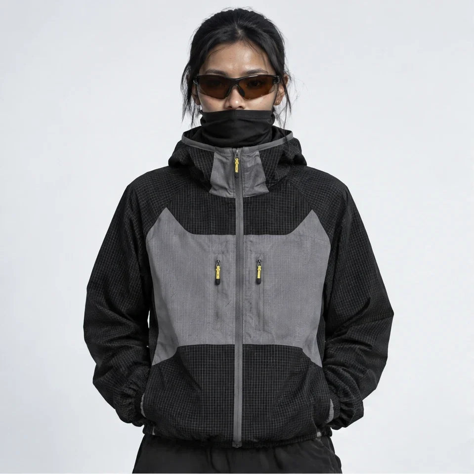 Birl - Unisex Water-Repellent & Windproof Colour-Block Lightweight Jacket - Black