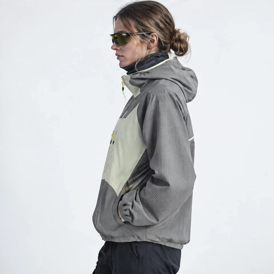 Birl - Unisex Water-Repellent & Windproof Colour-Block Lightweight Jacket - Grey