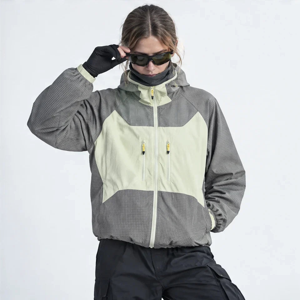Birl - Unisex Water-Repellent & Windproof Colour-Block Lightweight Jacket - Grey