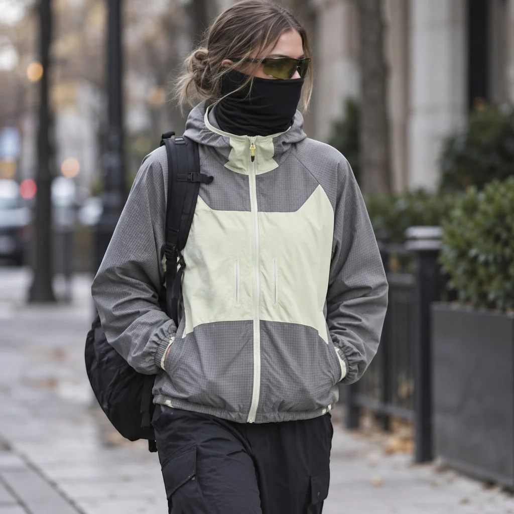 Birl - Unisex Water-Repellent & Windproof Colour-Block Lightweight Jacket - Grey