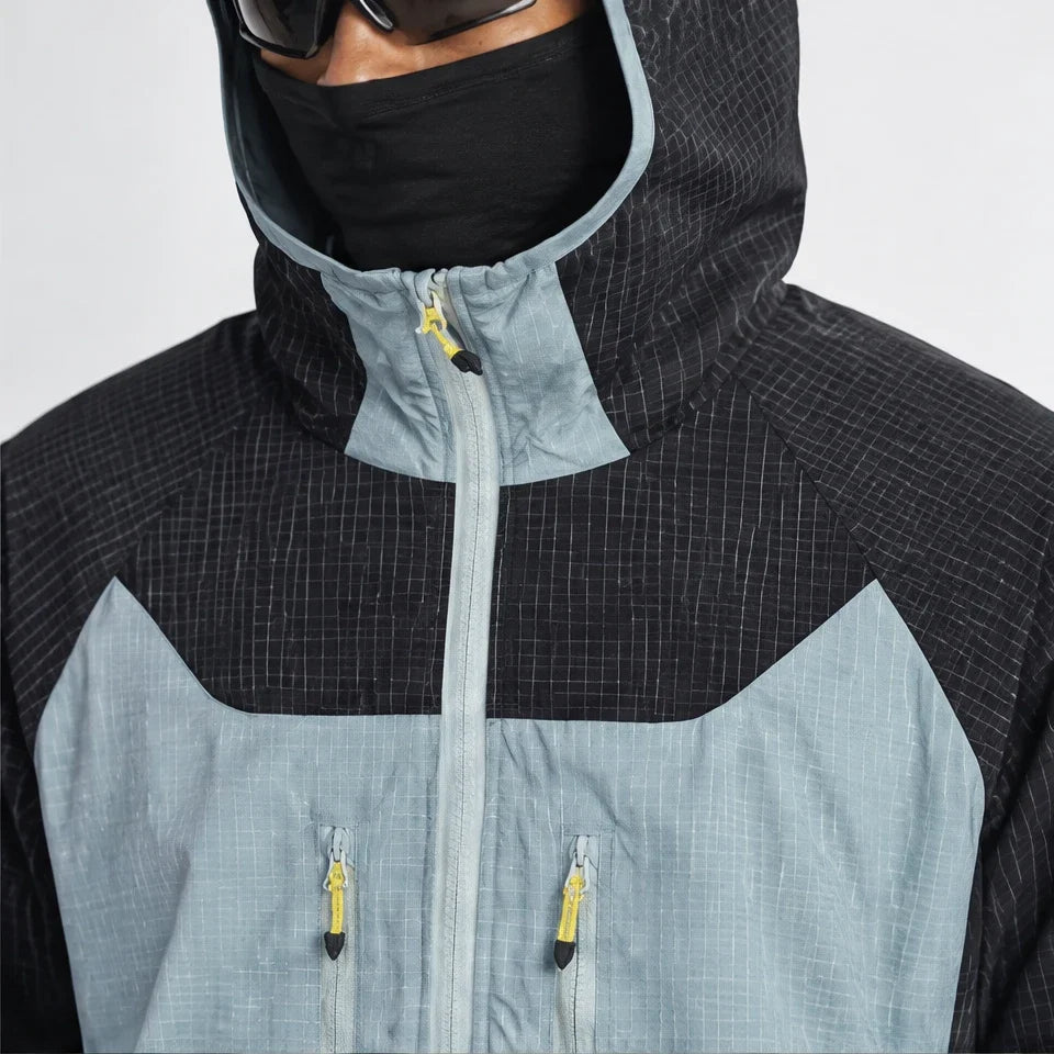 Birl - Unisex Water-Repellent & Windproof Colour-Block Lightweight Jacket - Navy Blue