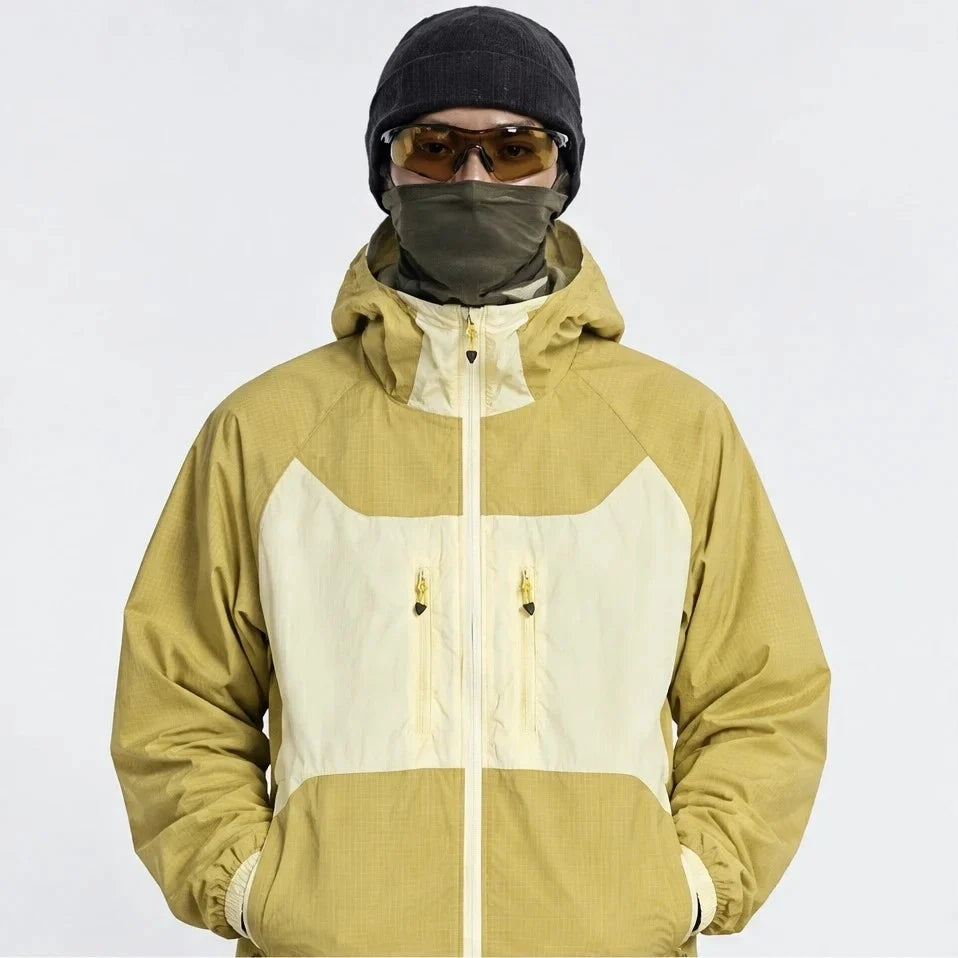 Birl - Unisex Water-Repellent & Windproof Colour-Block Lightweight Jacket - Yellow