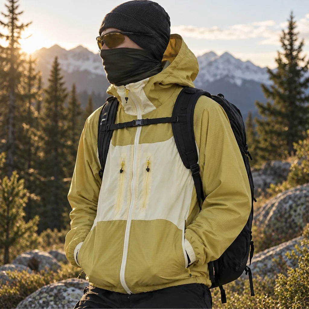 Birl - Unisex Water-Repellent & Windproof Colour-Block Lightweight Jacket - Yellow