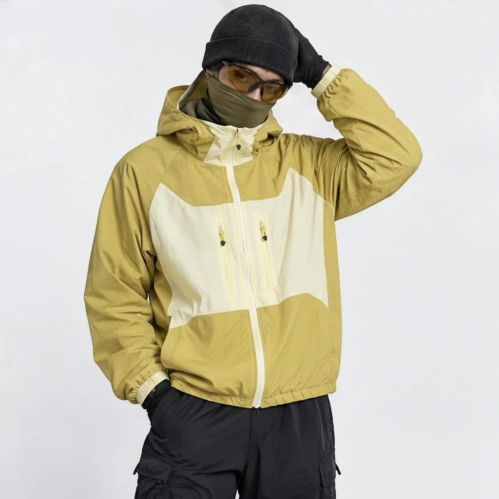 Birl - Unisex Water-Repellent & Windproof Colour-Block Lightweight Jacket - Yellow