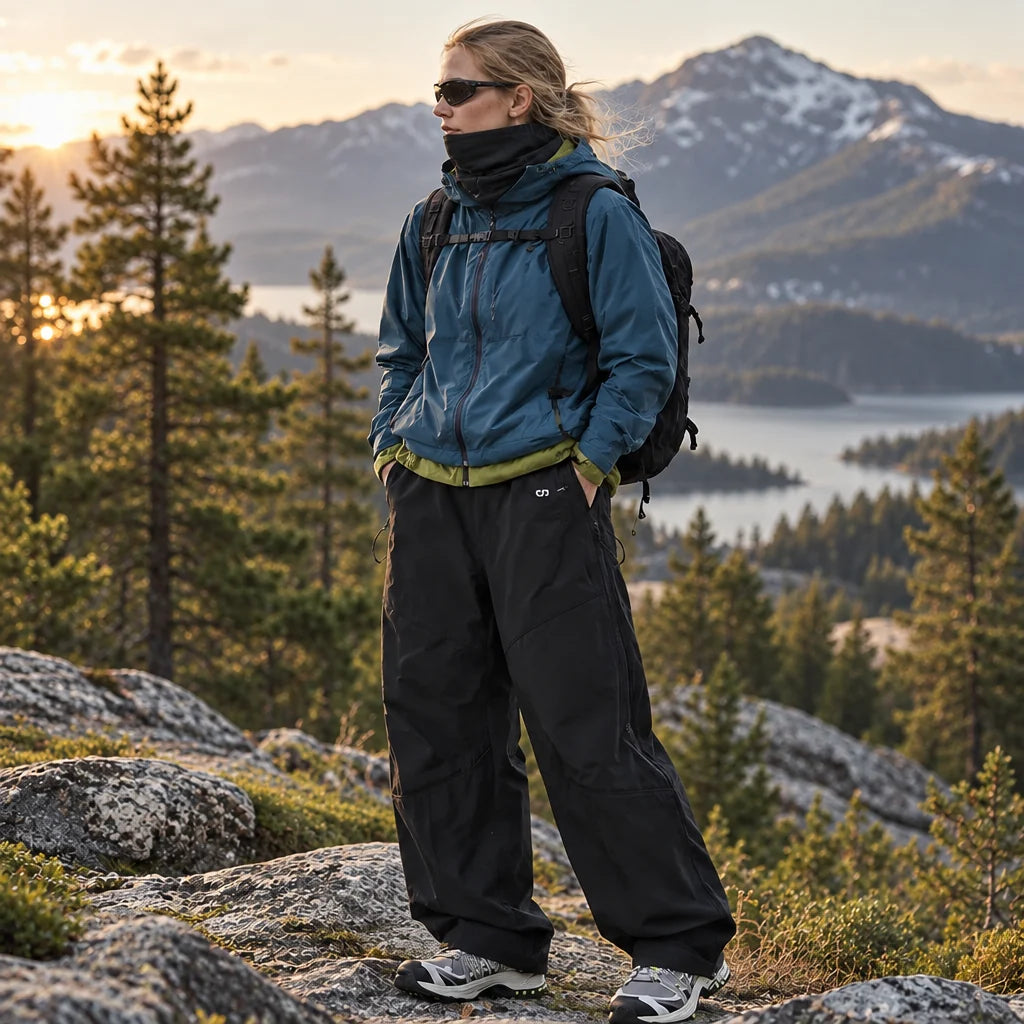 Garth - Unisex Quick-Dry Windproof & Packable Waterproof Trousers - Black