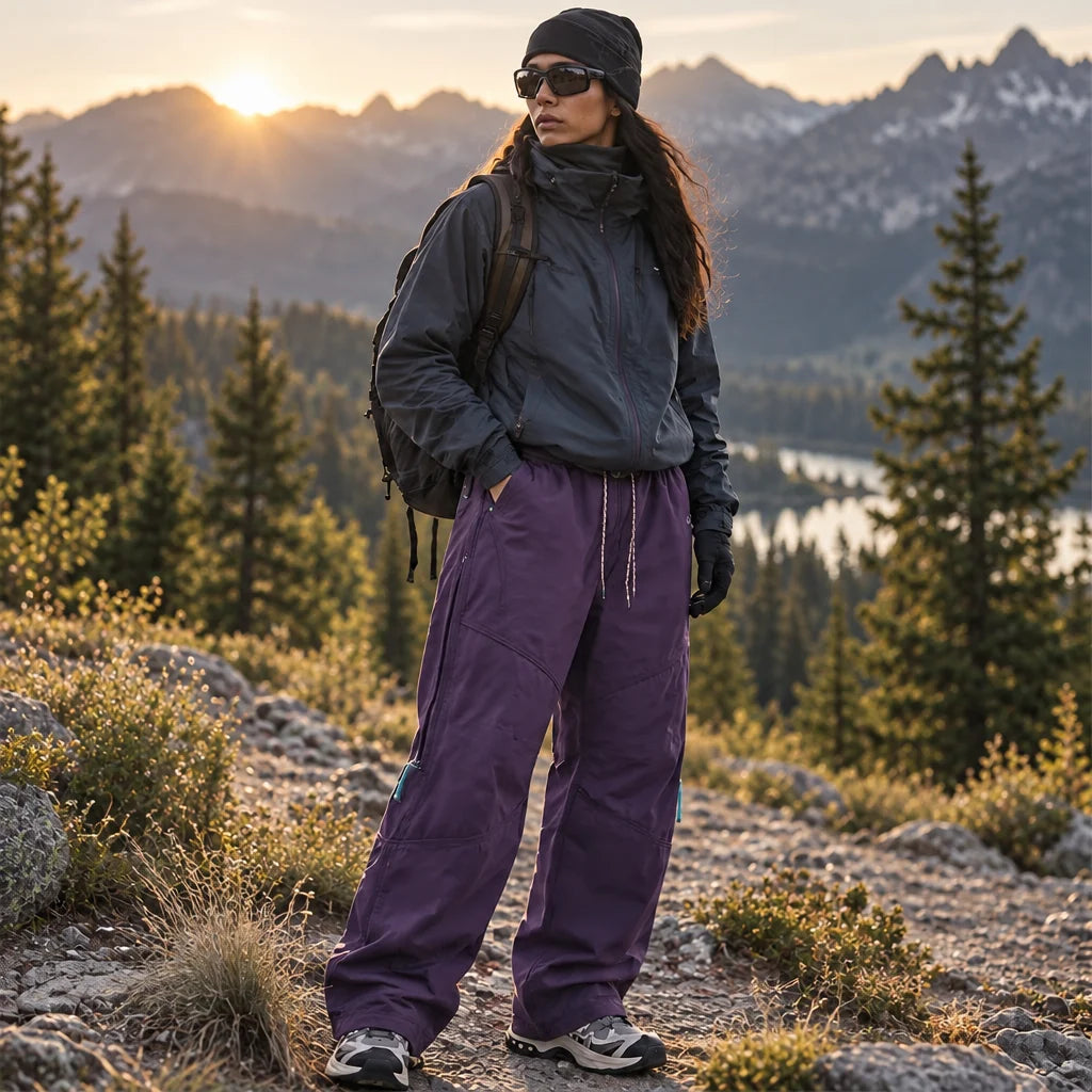 Garth - Unisex Quick-Dry Windproof & Packable Waterproof Trousers - Purple
