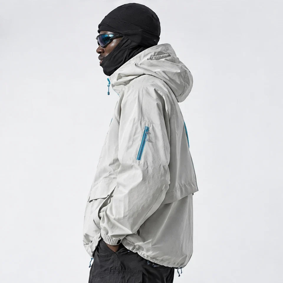 Drow - Unisex Water-Repellent & Windproof Teflon® Lightweight Jacket - Light Grey