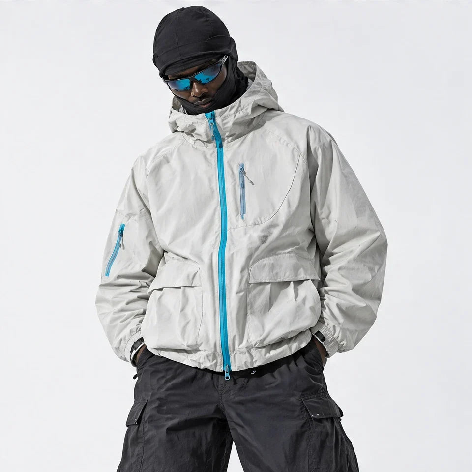Drow - Unisex Water-Repellent & Windproof Teflon® Lightweight Jacket - Light Grey