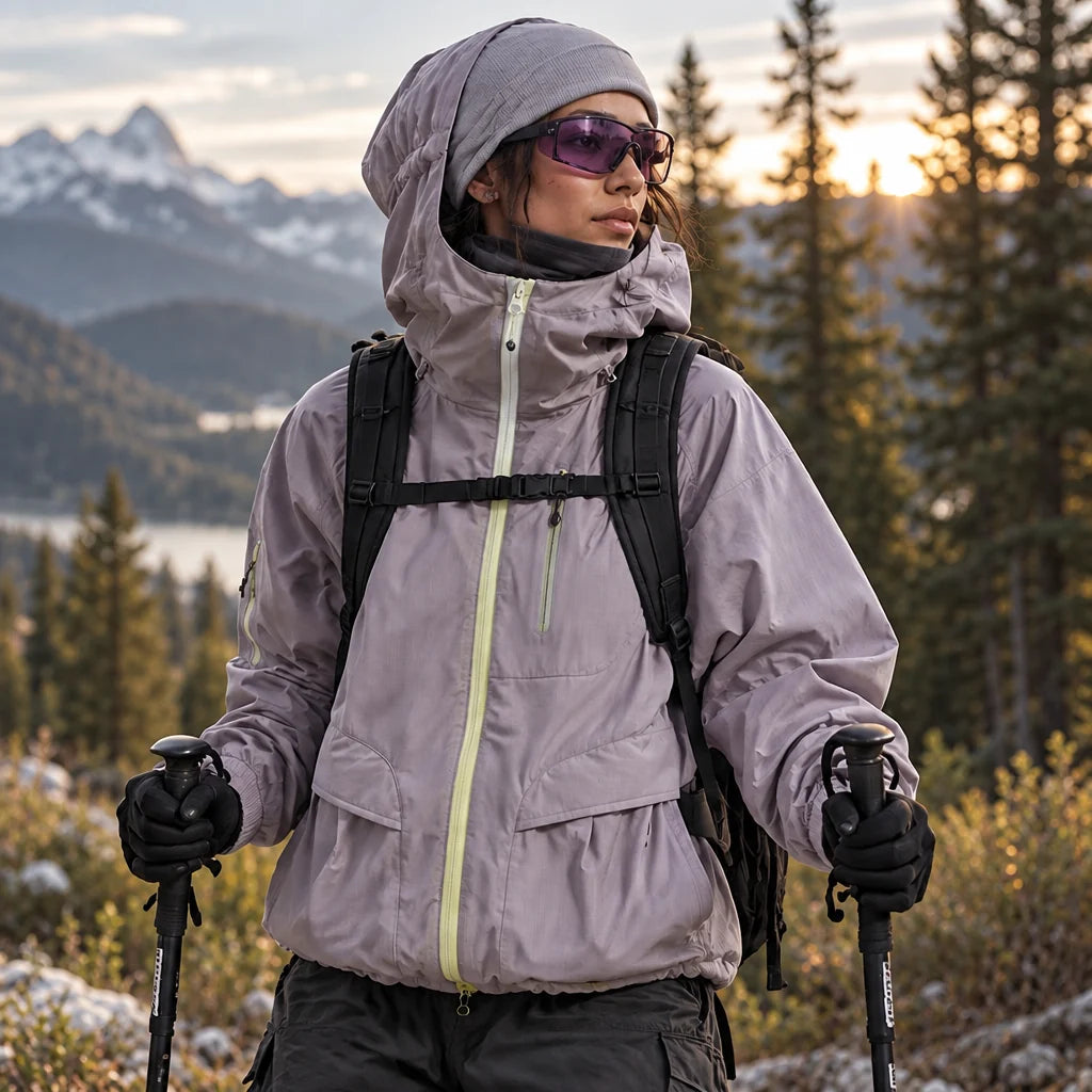 Drow - Unisex Water-Repellent & Windproof Teflon® Lightweight Jacket - Light purple