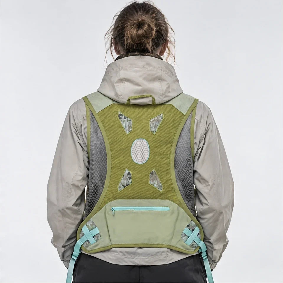Croft - Unisex Lightweight Quick-Dry & Multi-Pocket Reflective Running Vest - Green