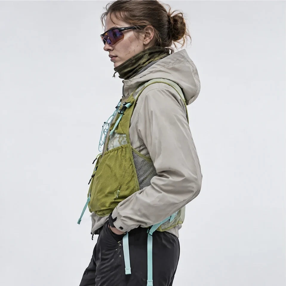 Croft - Unisex Lightweight Quick-Dry & Multi-Pocket Reflective Running Vest - Green