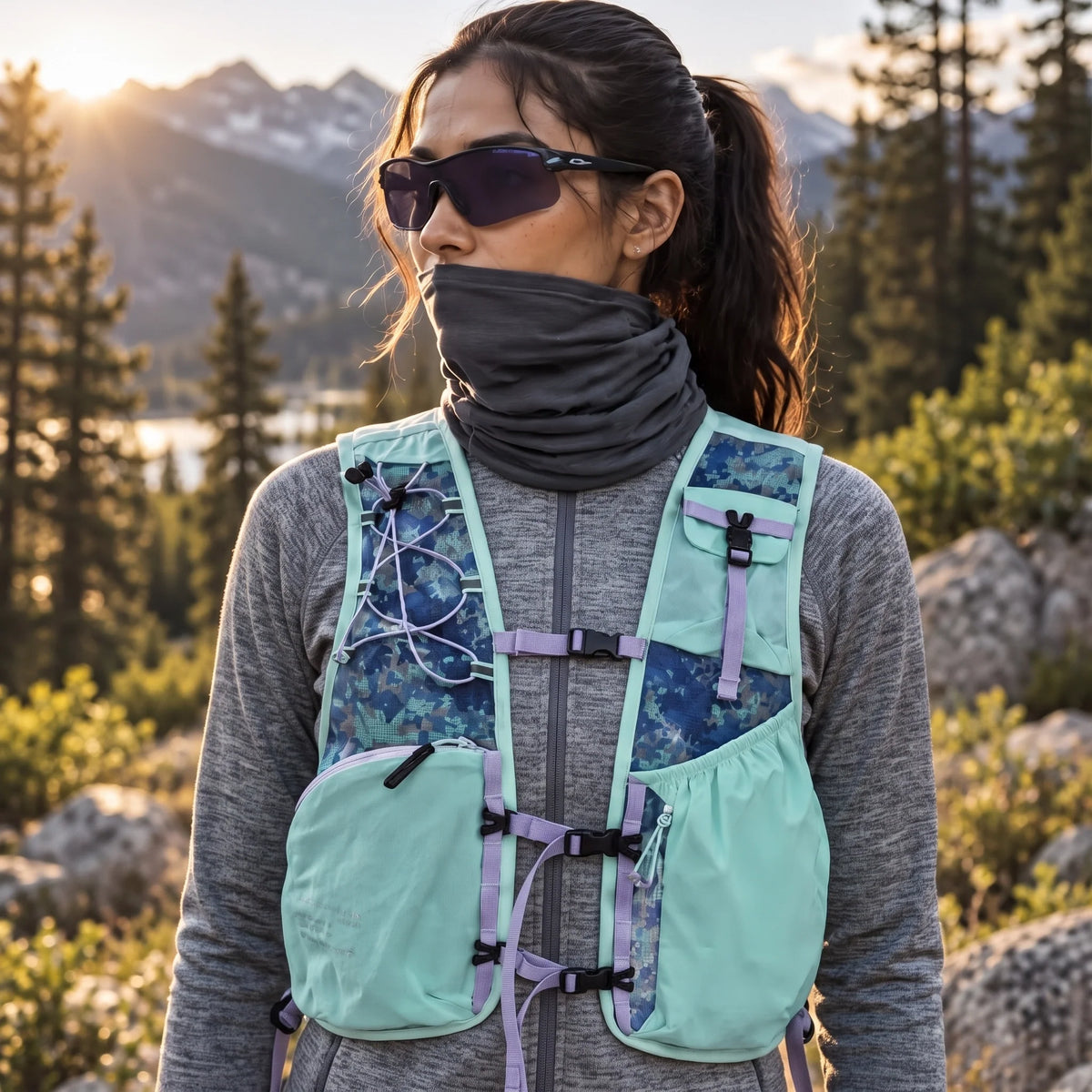 Croft - Unisex Lightweight Quick-Dry & Multi-Pocket Reflective Running Vest - Mint Green