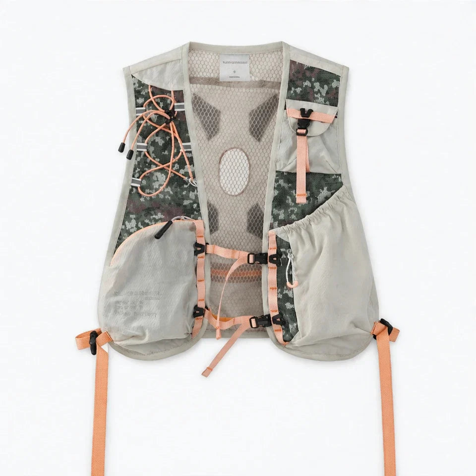 Croft - Unisex Lightweight Quick-Dry & Multi-Pocket Reflective Running Vest - Off-white
