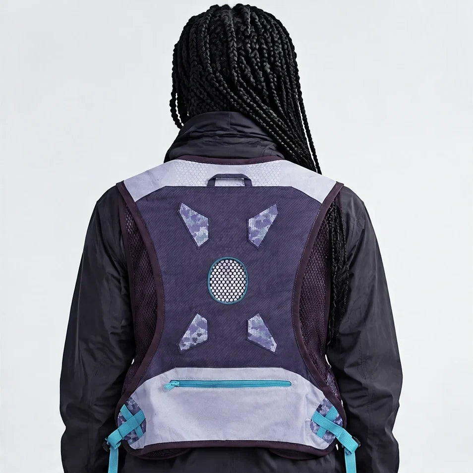 Croft - Unisex Lightweight Quick-Dry & Multi-Pocket Reflective Running Vest - Purple