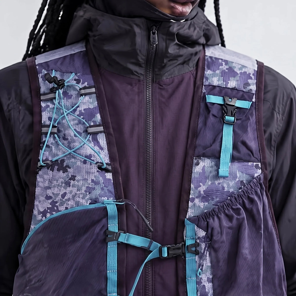 Croft - Unisex Lightweight Quick-Dry & Multi-Pocket Reflective Running Vest - Purple