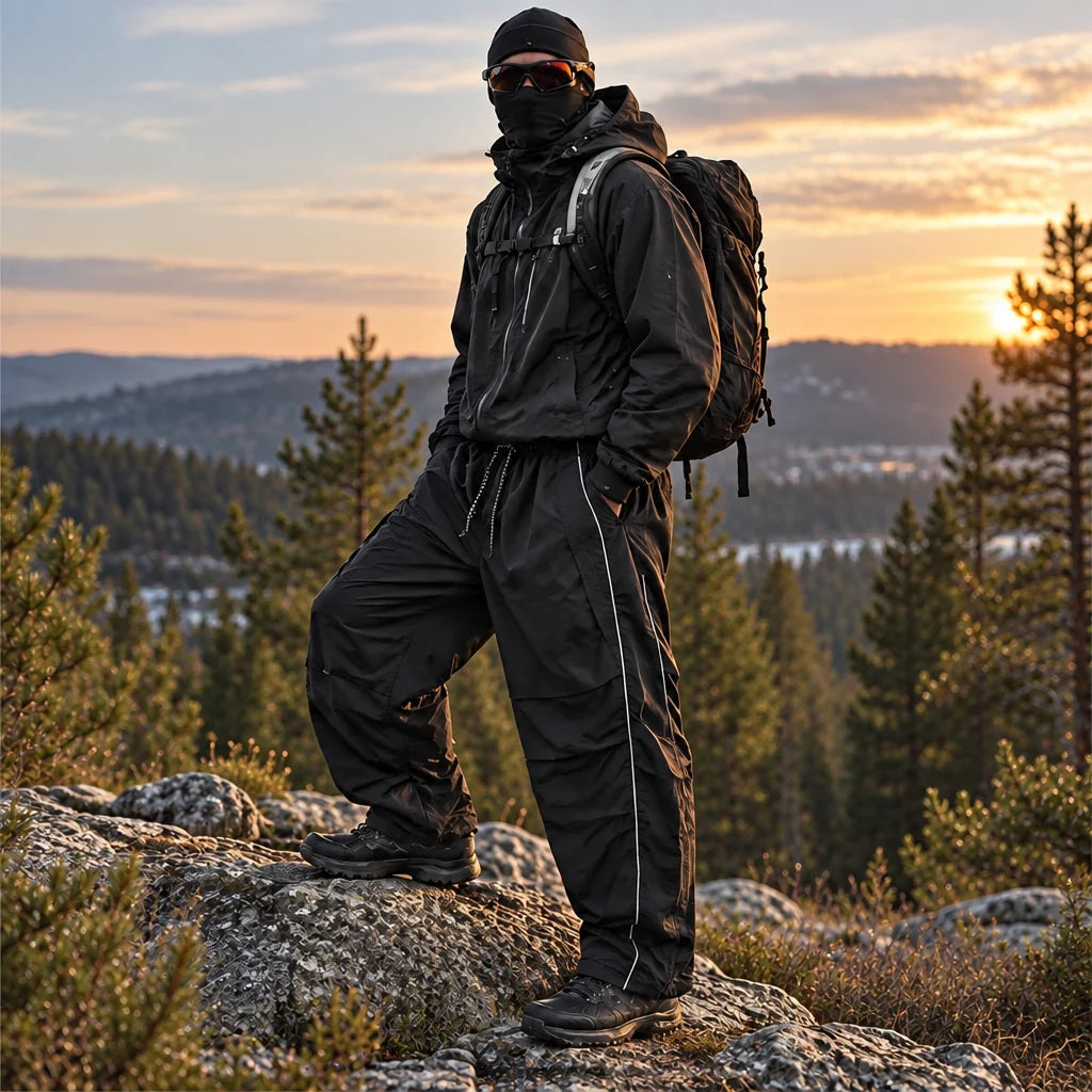 Creag - Unisex Water-Repellent & Quick-Dry Reflective Hiking Trousers - Black