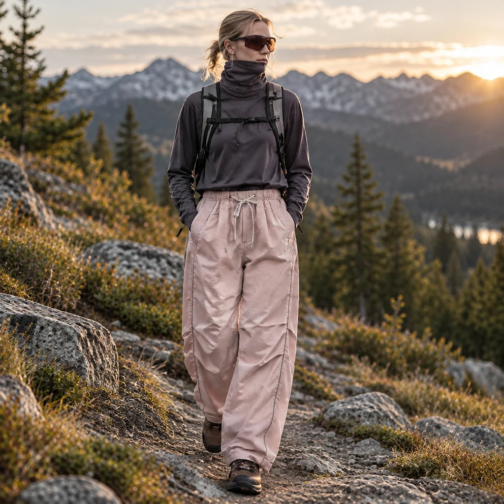 Creag - Unisex Water-Repellent & Quick-Dry Reflective Hiking Trousers - Dark Pink