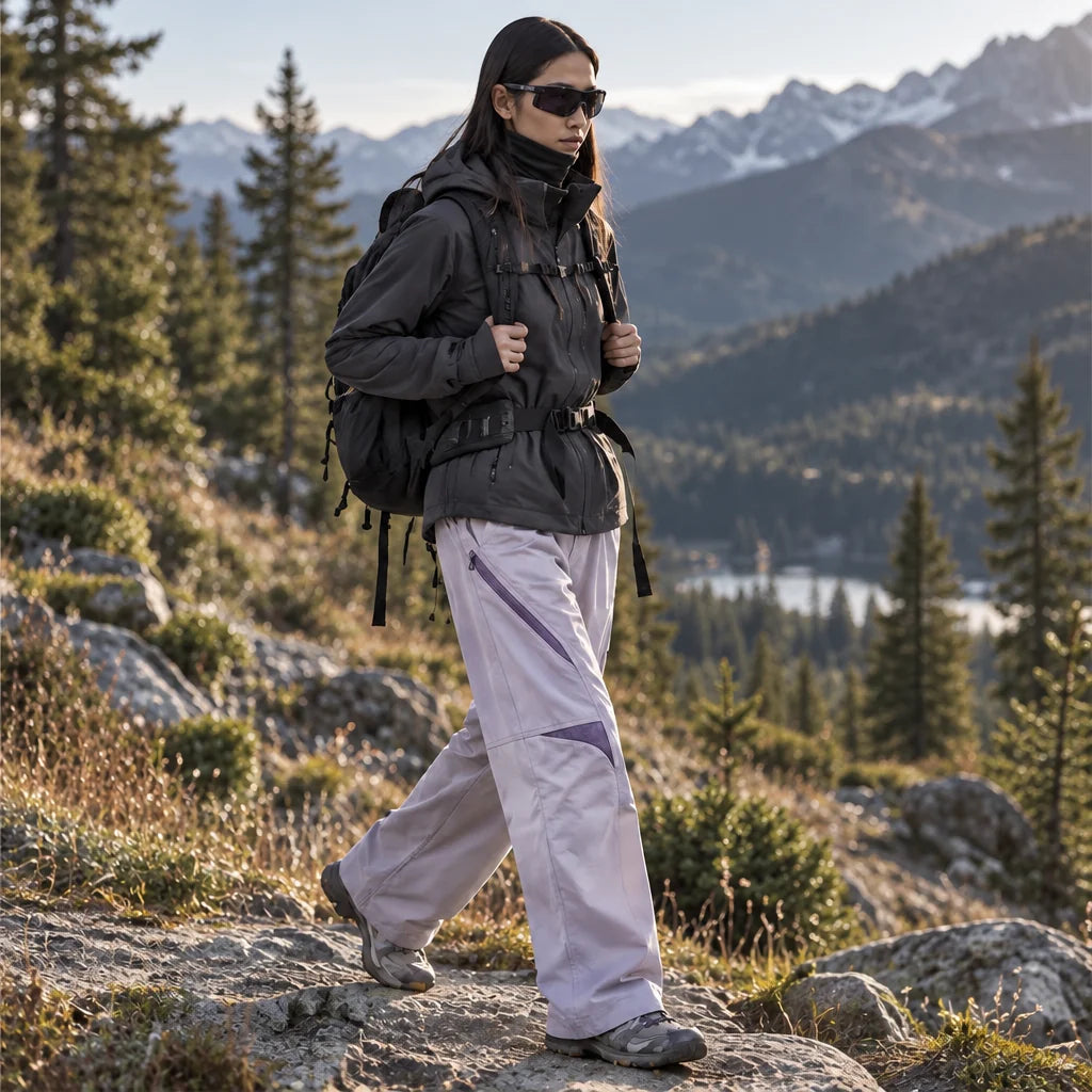 Stray - Unisex Water-Repellent & Quick-Dry Wrinkle-Free Hiking Trousers - Light purple