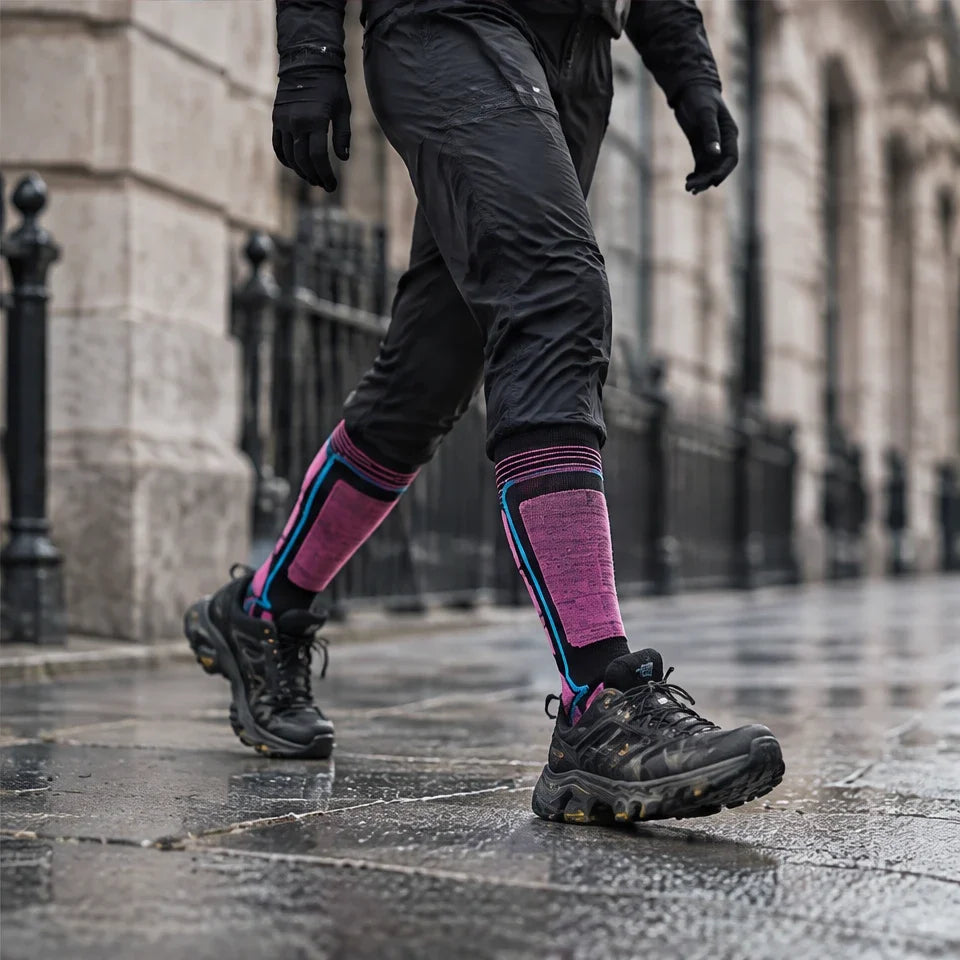 Thwaite - Unisex Anti-Slip Waterproof Socks - Rose Red