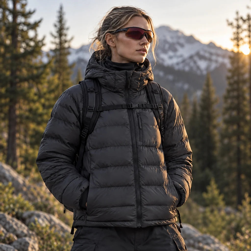 Floe - Unisex Insulated Windproof Duck Down Puffer Jacket - Black