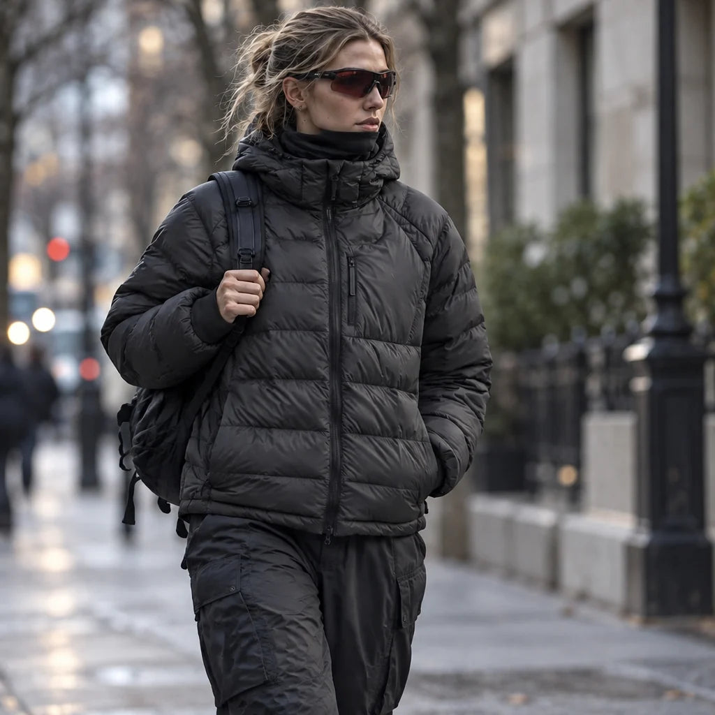 Floe - Unisex Insulated Windproof Duck Down Puffer Jacket - Black