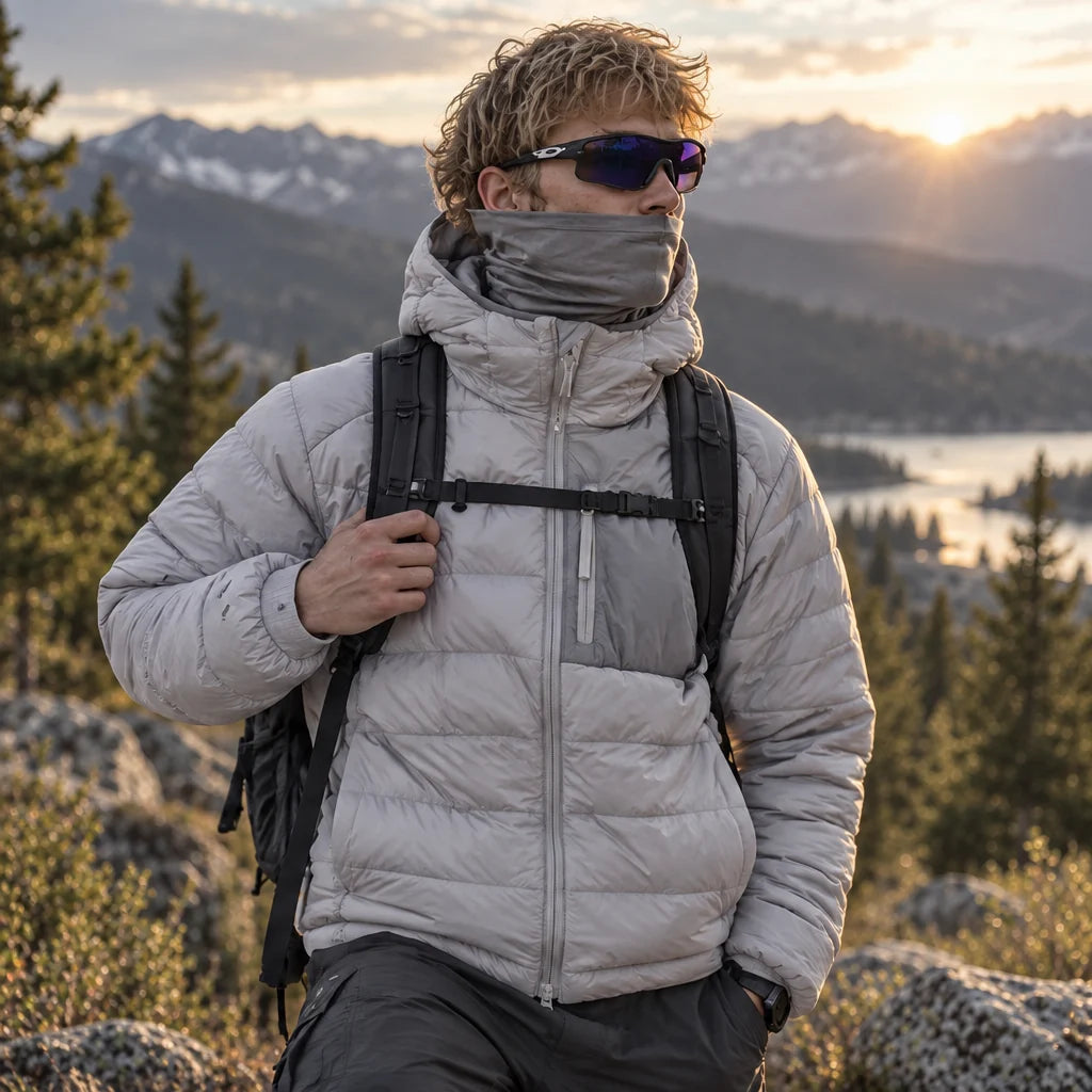 Floe - Unisex Insulated Windproof Duck Down Puffer Jacket - Light Grey