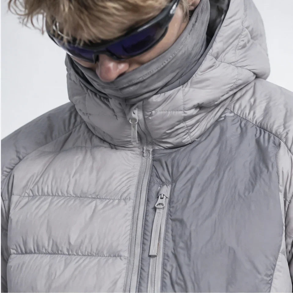 Floe - Unisex Insulated Windproof Duck Down Puffer Jacket - Light Grey