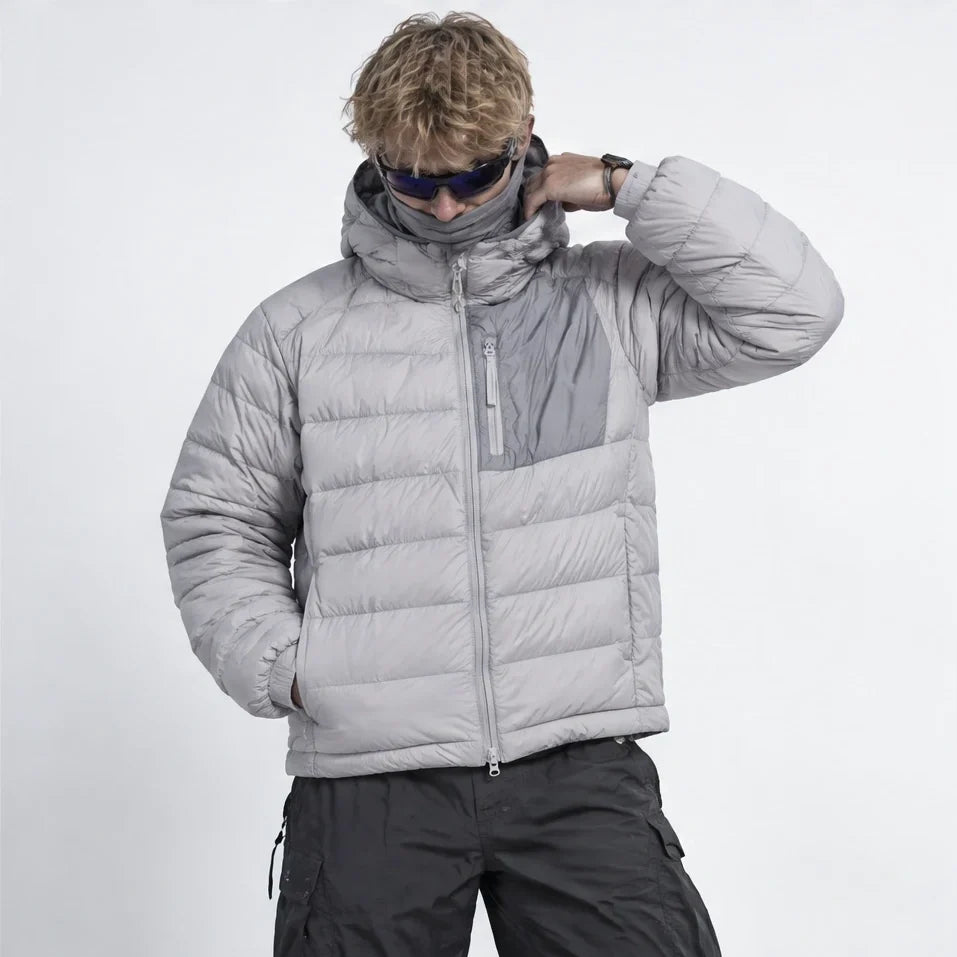 Floe - Unisex Insulated Windproof Duck Down Puffer Jacket - Light Grey