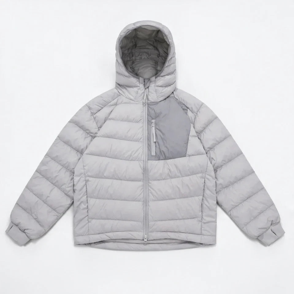 Floe - Unisex Insulated Windproof Duck Down Puffer Jacket - Light Grey