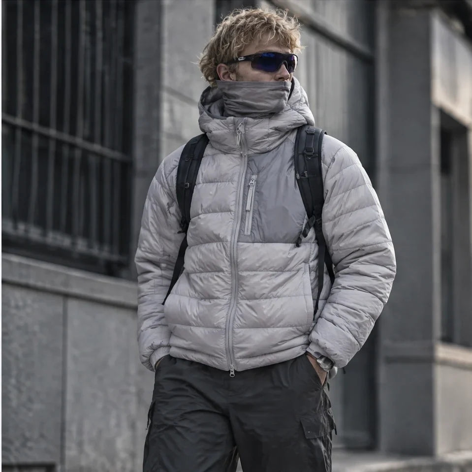 Floe - Unisex Insulated Windproof Duck Down Puffer Jacket - Light Grey