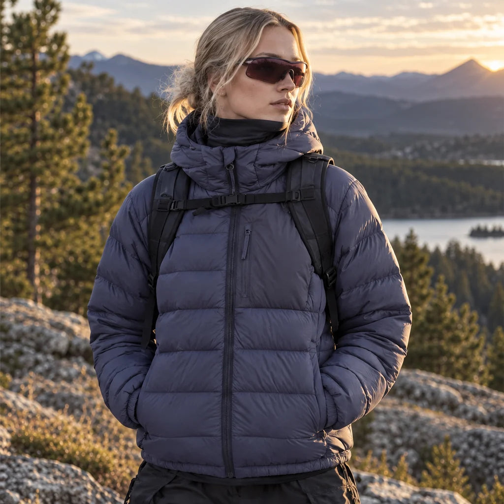 Floe - Unisex Insulated Windproof Duck Down Puffer Jacket - Purple