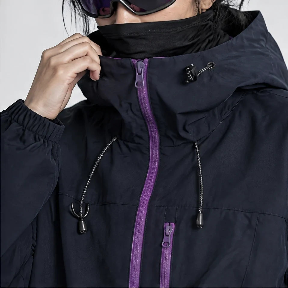 Snaw - Unisex Water-Repellent & Windproof Relaxed Fit Lightweight Jacket - Black