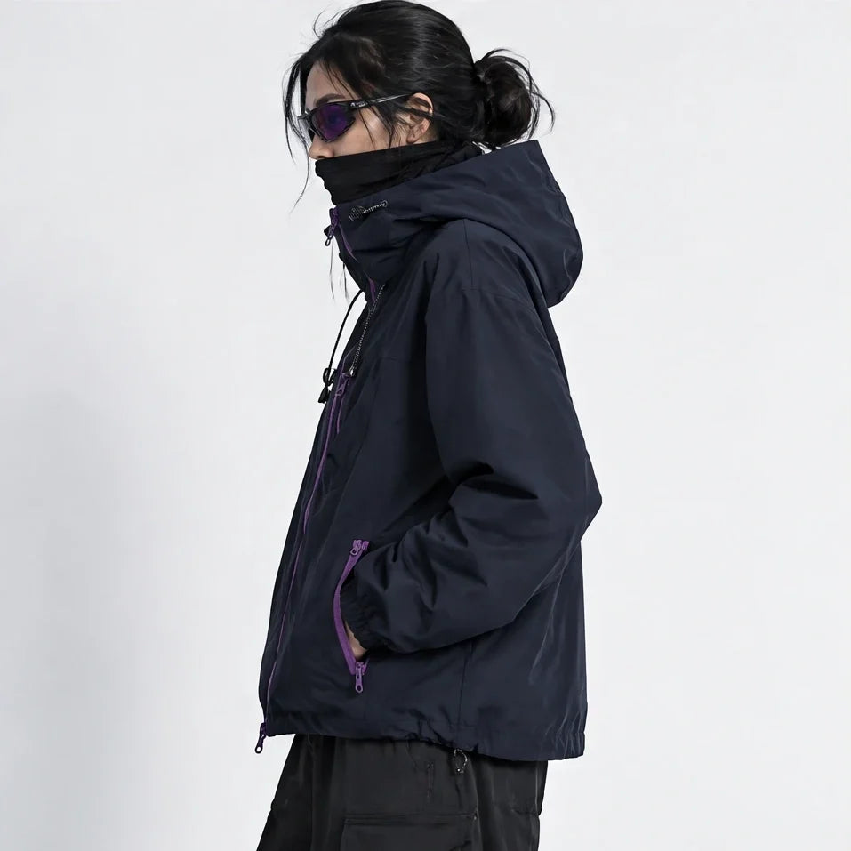 Snaw - Unisex Water-Repellent & Windproof Relaxed Fit Lightweight Jacket - Black