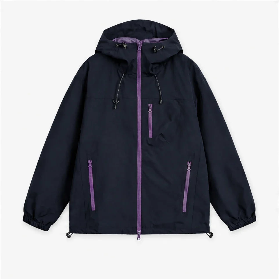 Snaw - Unisex Water-Repellent & Windproof Relaxed Fit Lightweight Jacket - Black