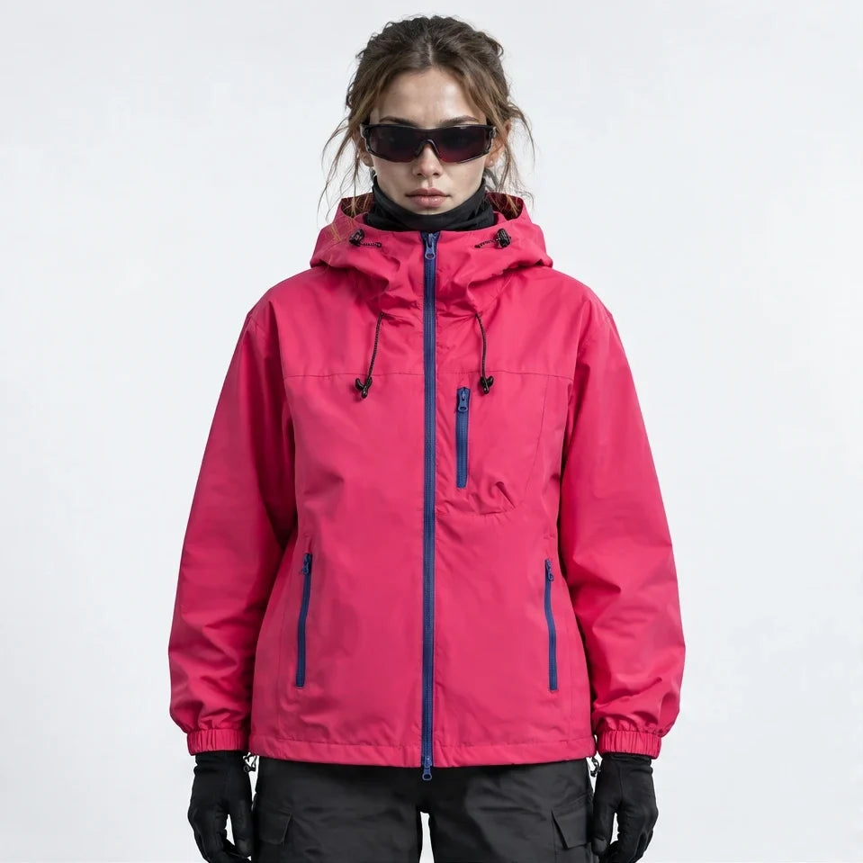 Snaw - Unisex Water-Repellent & Windproof Relaxed Fit Lightweight Jacket - Crimson