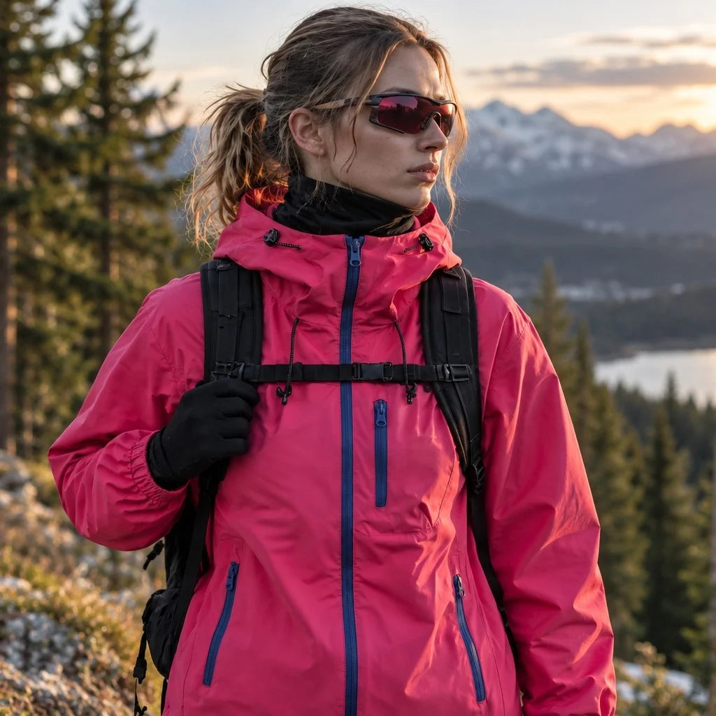 Snaw - Unisex Water-Repellent & Windproof Relaxed Fit Lightweight Jacket - Crimson