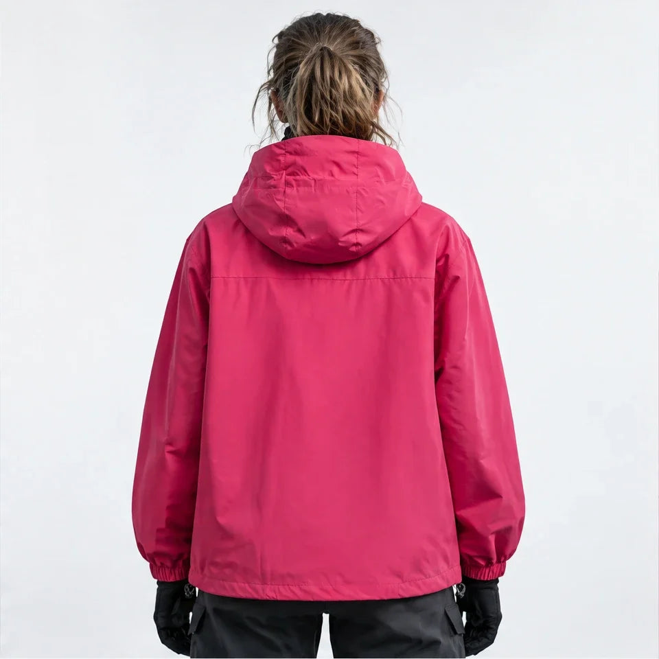 Snaw - Unisex Water-Repellent & Windproof Relaxed Fit Lightweight Jacket - Crimson