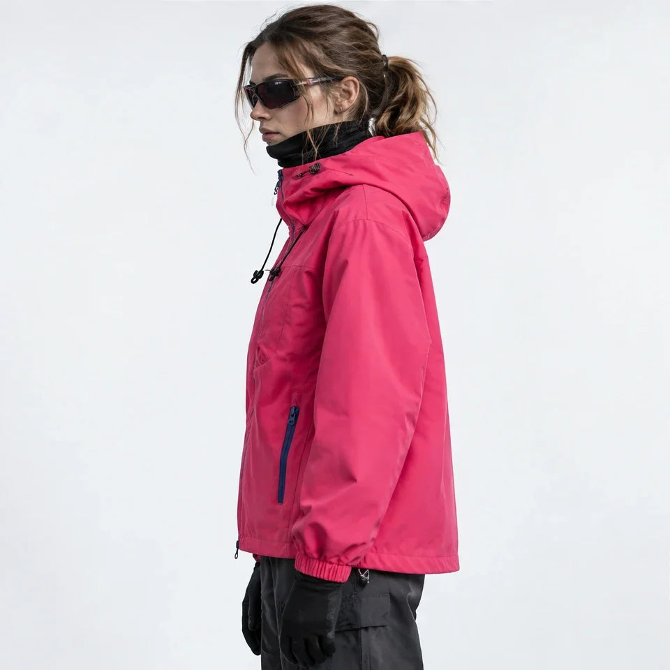 Snaw - Unisex Water-Repellent & Windproof Relaxed Fit Lightweight Jacket - Crimson