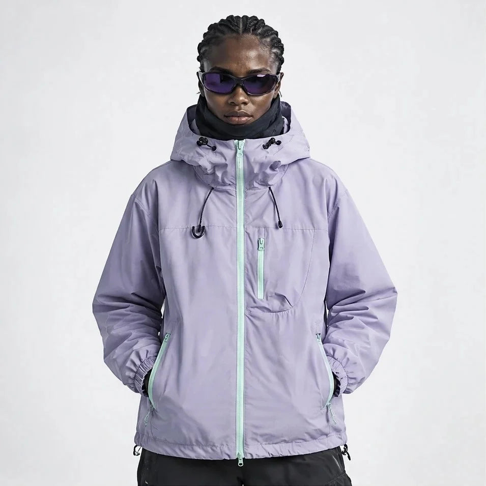 Snaw - Unisex Water-Repellent & Windproof Relaxed Fit Lightweight Jacket - Light purple