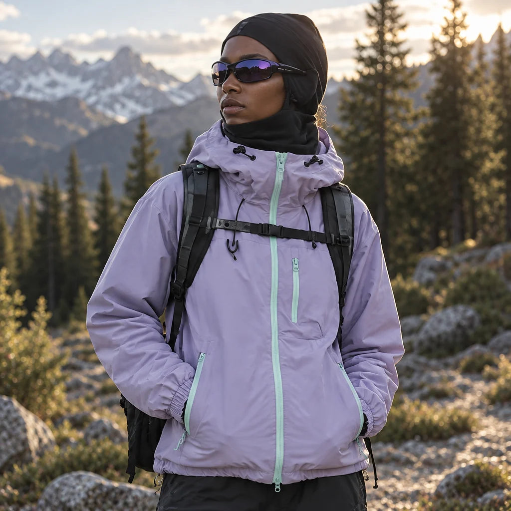 Snaw - Unisex Water-Repellent & Windproof Relaxed Fit Lightweight Jacket - Light purple