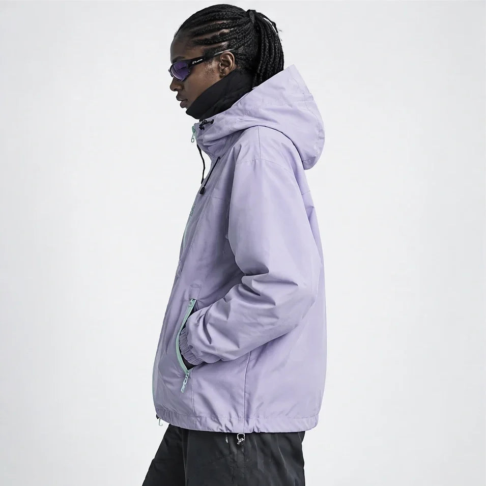 Snaw - Unisex Water-Repellent & Windproof Relaxed Fit Lightweight Jacket - Light purple