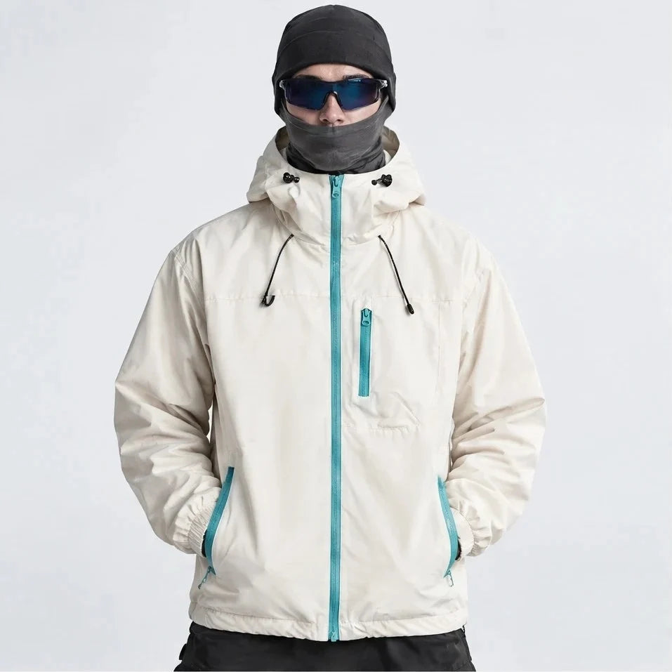 Snaw - Unisex Water-Repellent & Windproof Relaxed Fit Lightweight Jacket - Off-white