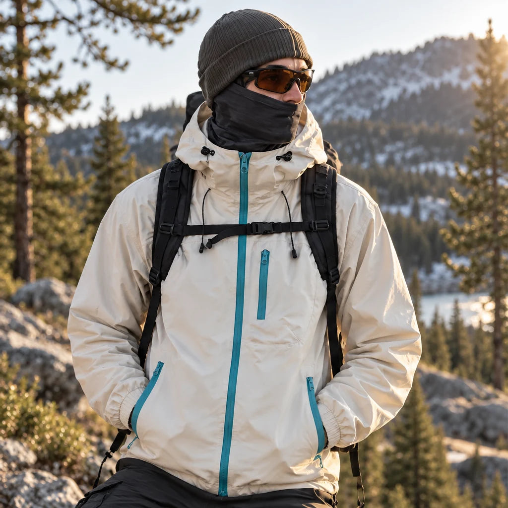 Snaw - Unisex Water-Repellent & Windproof Relaxed Fit Lightweight Jacket - Off-white