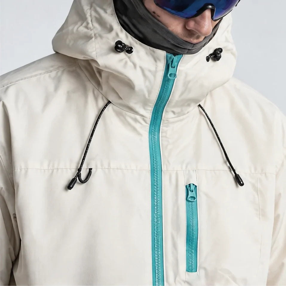 Snaw - Unisex Water-Repellent & Windproof Relaxed Fit Lightweight Jacket - Off-white