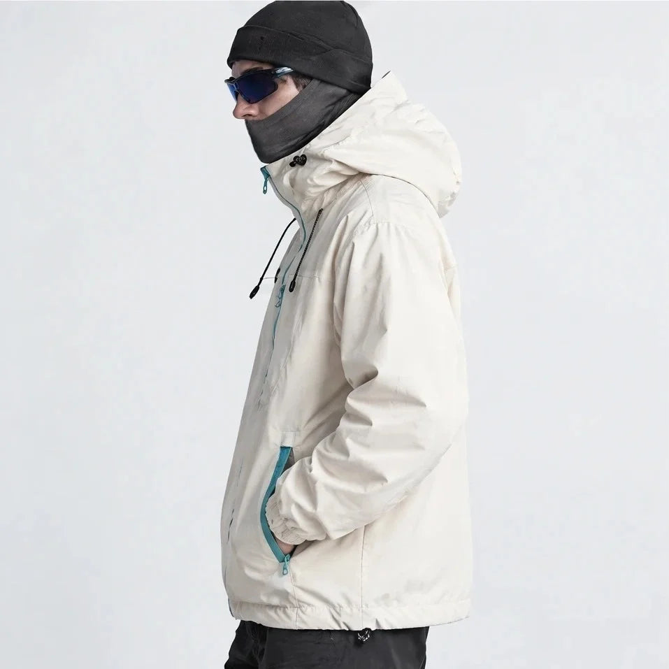 Snaw - Unisex Water-Repellent & Windproof Relaxed Fit Lightweight Jacket - Off-white