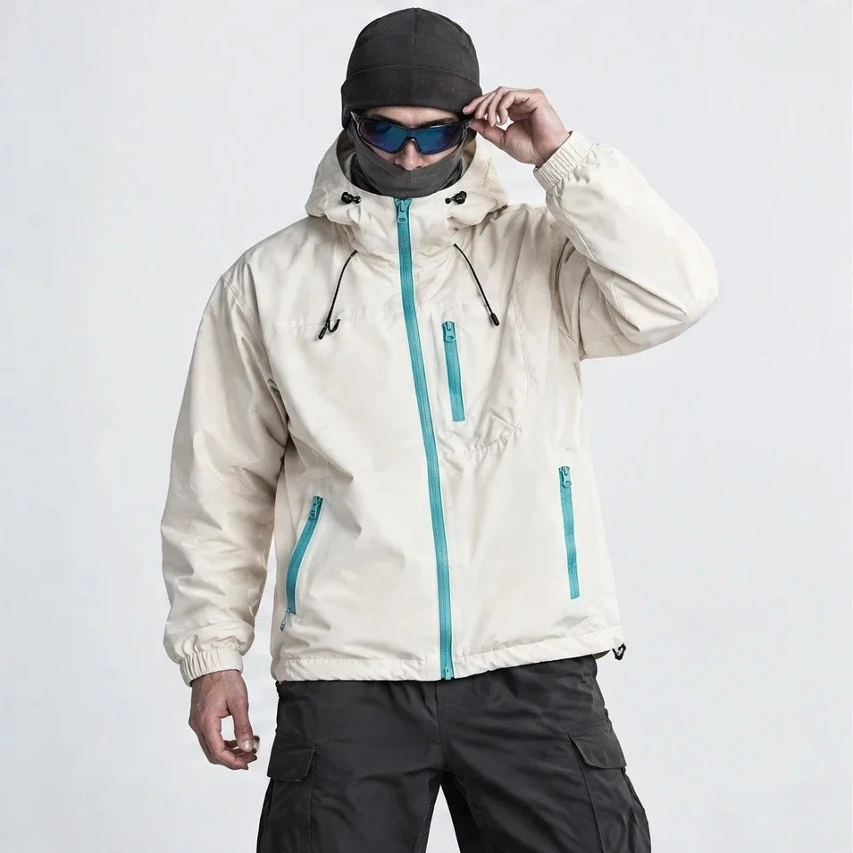 Snaw - Unisex Water-Repellent & Windproof Relaxed Fit Lightweight Jacket - Off-white