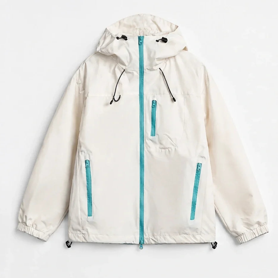 Snaw - Unisex Water-Repellent & Windproof Relaxed Fit Lightweight Jacket - Off-white