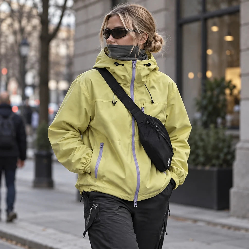 Snaw - Unisex Water-Repellent & Windproof Relaxed Fit Lightweight Jacket - Yellow Green