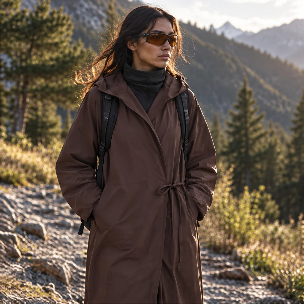 Seat - Womens Windproof Breathable & Waterproof Coat - Brown