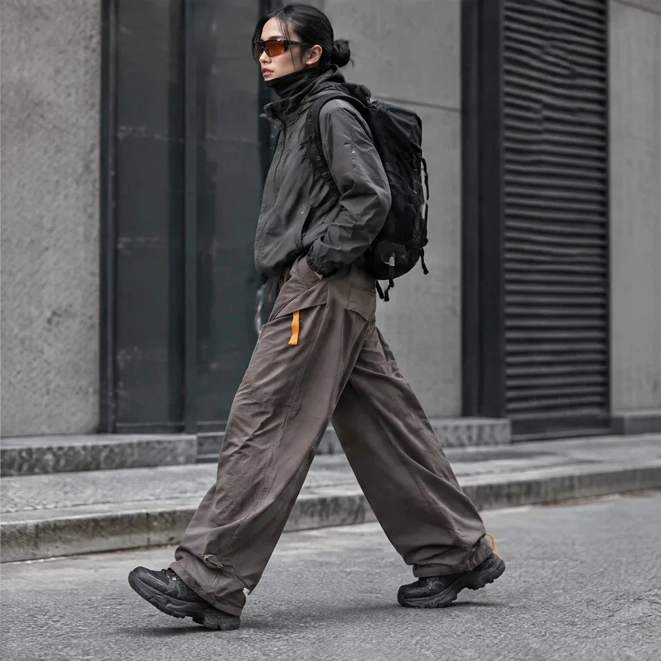 Knap - Unisex Water-Repellent & Quick-Dry Wide-Leg Hiking Trousers - Brown